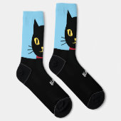 Black Cat Socks Gift for Cat Lovers ソックス (右)