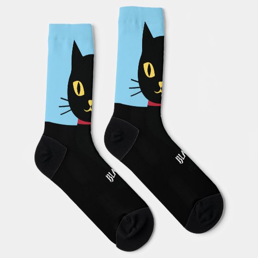 Black Cat Socks Gift for Cat Lovers ソックス (右)