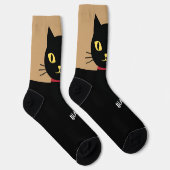 Black Cat Socks Gift for Cat Lovers ソックス (右)