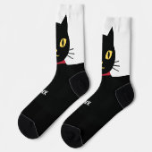 Black Cat Socks Gift for Cat Lovers ソックス (左)