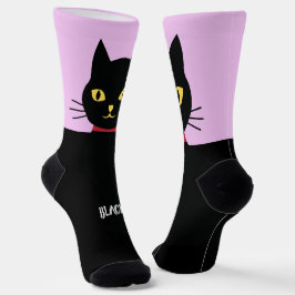 Black Cat Socks Gift for Cat Lovers ソックス