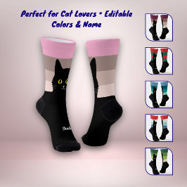 Black Cat Socks Gift for Cat Lovers - Many Colors  ソックス