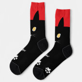 Black Cat Socks Gift for Cat Mom & Cat Dad Lovers ソックス (左)