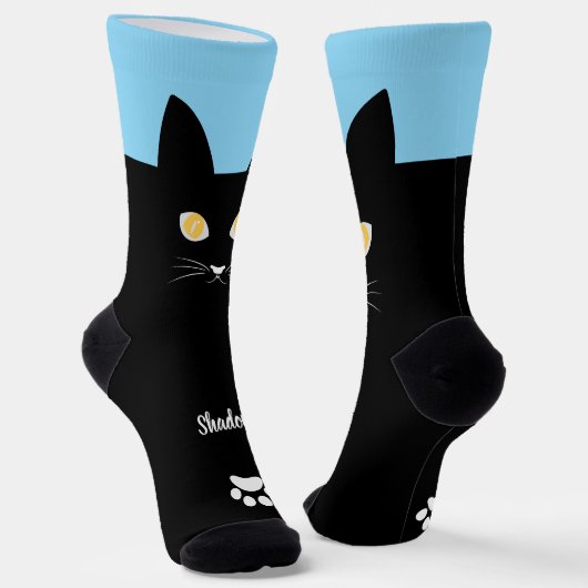 Black Cat Socks Gift for Cat Mom & Cat Dad Lovers ソックス (傾斜あり)