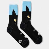 Black Cat Socks Gift for Cat Mom & Cat Dad Lovers ソックス (右)
