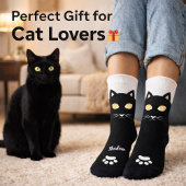 Black Cat Socks Gift for Cat Mom & Cat Dad Lovers ソックス