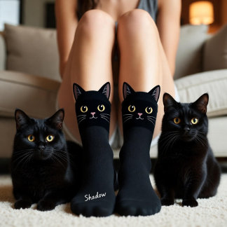 Black Cat Socks Gift for Cat Mom & Cat Dad Lovers ソックス
