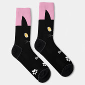 Black Cat Socks Gift for Cat Mom & Cat Dad Lovers ソックス (右)