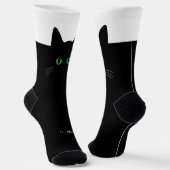 Black Cat Socks with Custom Name – Cute Gift ソックス (傾斜あり)