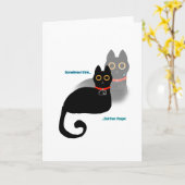 Black Cat "Sometimes I think..." Meme Blank Inside カード (黄色い花)