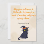 Black Cat & Spell Books Watercolor Halloween シーズンカード (裏面)