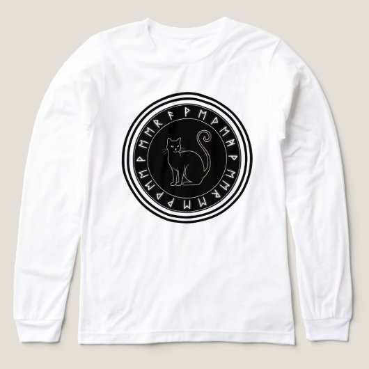 Black Cat Spell Halloween トライブレンドＴシャツ (デザイン正面)