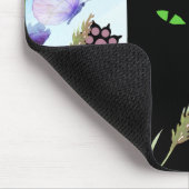 Black Cat Spring Fever: Kitty and Flowers マウスパッド (コーナー)