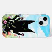 Black Cat Spring Fever:  Kitty and Flowers Case-Mate iPhoneケース (裏面 (横))