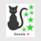 Black Cat Stars Vinyl Stickers シール (シート)