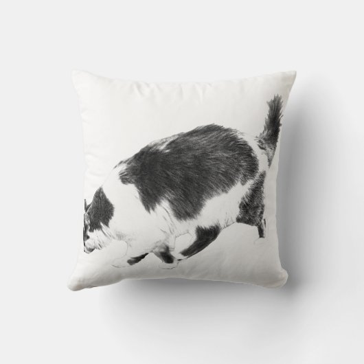 Black Cat Stride in Fall Light クッション (裏面)