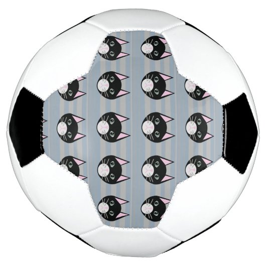Black Cat, Stripes サッカーボール (回転)