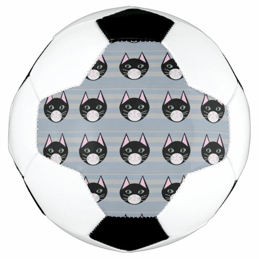 Black Cat, Stripes サッカーボール (正面)