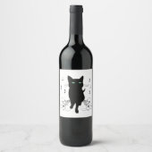 Black Cat Surrounded by Whispering Notes of Music ワインラベル (正面)