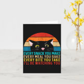 Black Cat Themed Every Snack You Make Retro Peekin カード (黄色い花)