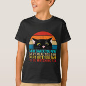 Black Cat Themed Every Snack You Make Retro Peekin Tシャツ (正面)