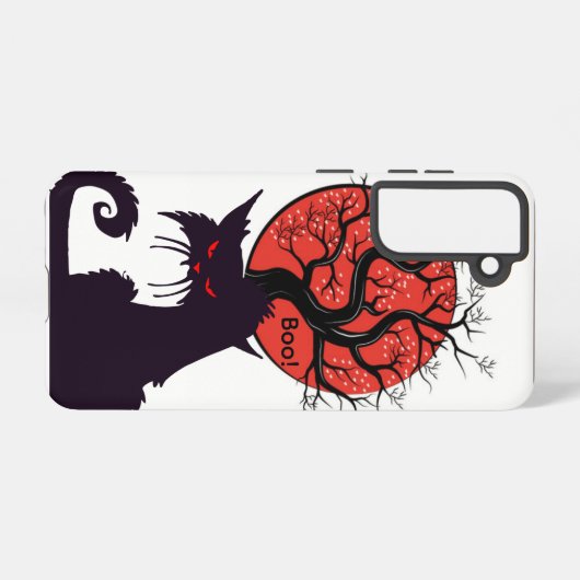 Black Cat Tree Samsung Galaxy Case – White Galaxyケース (裏面横)