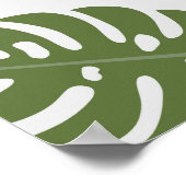 Black Cat Tropical Leaves Plant Lover ポスター (角)