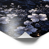 Black Cat Under Full Moon Ocean Night Fantasy Wall フォトプリント (角)