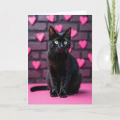 Black Cat Valentine Love Card カード (正面)
