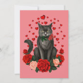 Black Cat Valentines Day Boys Girls Official Teena 招待状 (正面)