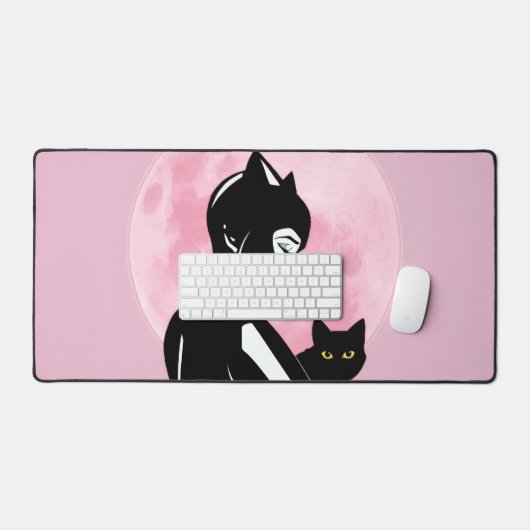 Black Cat Vibes Mouse Pad デスクマット (キーボード&マウス)