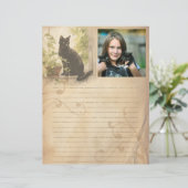 Black Cat Vintage Photo Template Scrapbook Paper レターヘッド (スタンド正面)