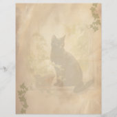 Black Cat Vintage Photo Template Scrapbook Paper レターヘッド (裏面)