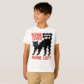 Black Cat Wavy Scared None Left Lives Humor Tシャツ (正面フル)