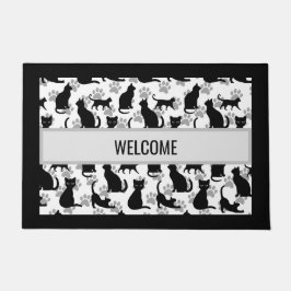 Black Cat Welcome Mat – Halloween & Everyday Home  ドアマット