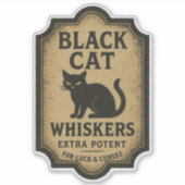 Black Cat Whiskers - Halloween Apothecary Label シール (正面)