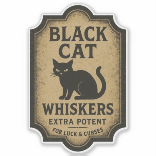 Black Cat Whiskers - Halloween Apothecary Label シール (正面)
