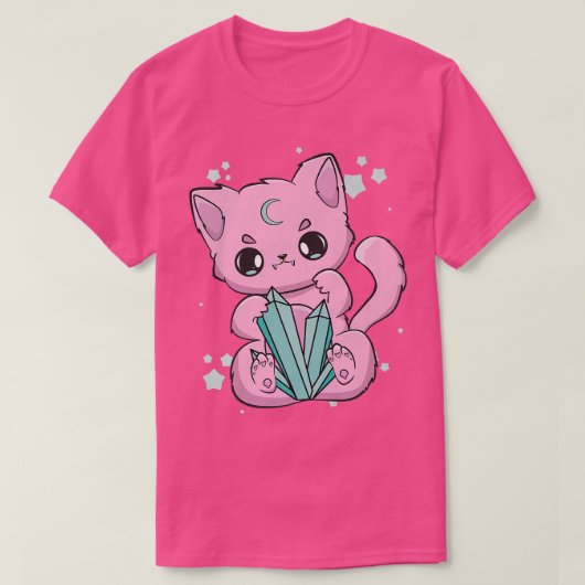 Black Cat Wicca Cute Anime Neko Kitten Nugoth Prem Tシャツ (デザイン正面)