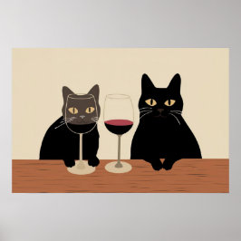 Black Cat Wine Lover  ポスター