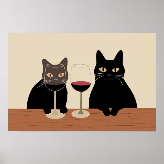 Black Cat Wine Lover  ポスター (正面)