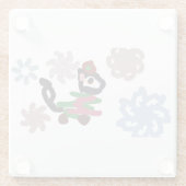 Black cat winter  ガラスコースター (裏面)