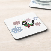 Black cat winter  コースター (左側)