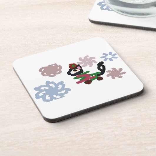 Black cat winter  コースター (左側)