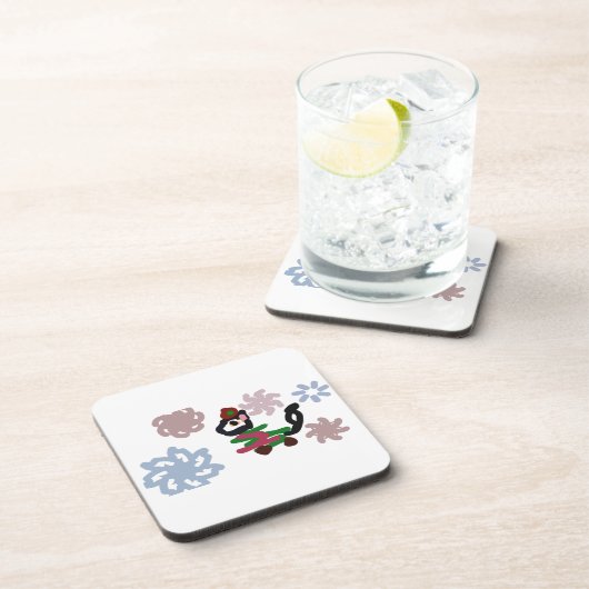 Black cat winter  コースター (右側)