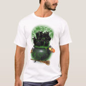 Black Cat Witch Halloween Tshirt Tシャツ (正面)