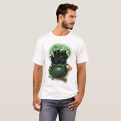 Black Cat Witch Halloween Tshirt Tシャツ (正面フル)