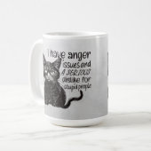 Black Cat With Anger Issues コーヒーマグカップ (正面左)