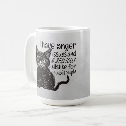 Black Cat With Anger Issues コーヒーマグカップ (正面左)
