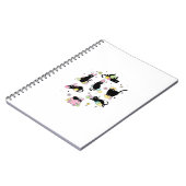 Black Cat with Bunny Eggs Happy Easter Day Matchin ノートブック (左側)