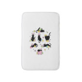 Black Cat with Bunny Eggs Happy Easter Day Matchin バスマット (正面縦)